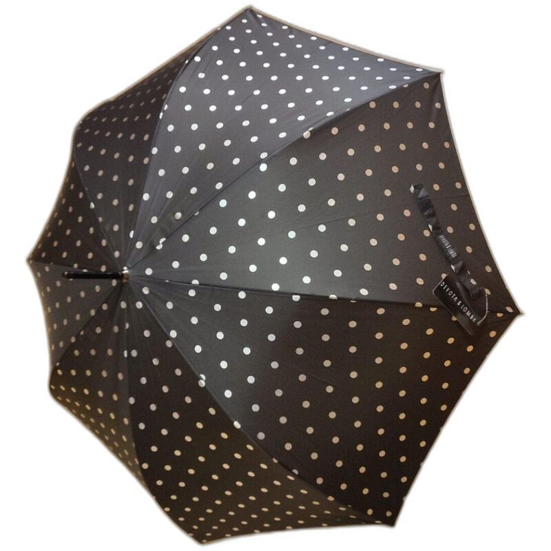 Paraguas largo automático topos. Complementos Paraguas . Color negro. 