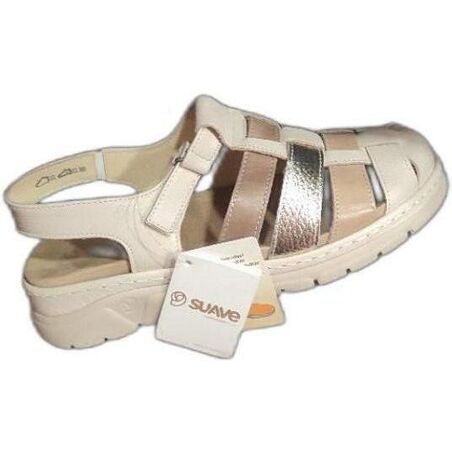 3369 Sandalia tiras Suave. Sandalia . Color beige. Número 41. 