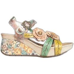 BARRY41 Sandalia cuña Laura Vita. Sandalia . Color beige. Número 40. 