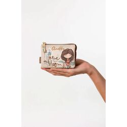 43709 Monedero 3 compartimentos Anekke Tulip. Cartera Monedero . Color beige. 