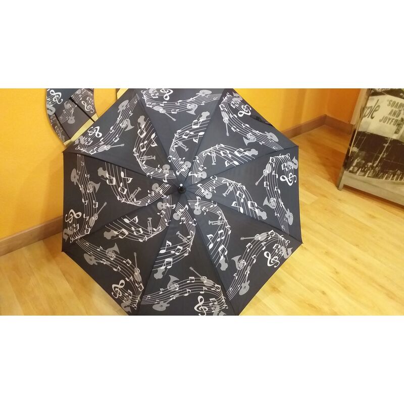 Paraguas notas musicales. Complementos Paraguas . Color blanco/negro. 